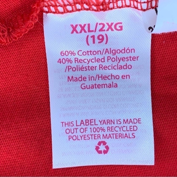 Red Short Sleeve T Shirt Short Sleeve Stretch Juniors XXL 19 - Picture 8 of 8
